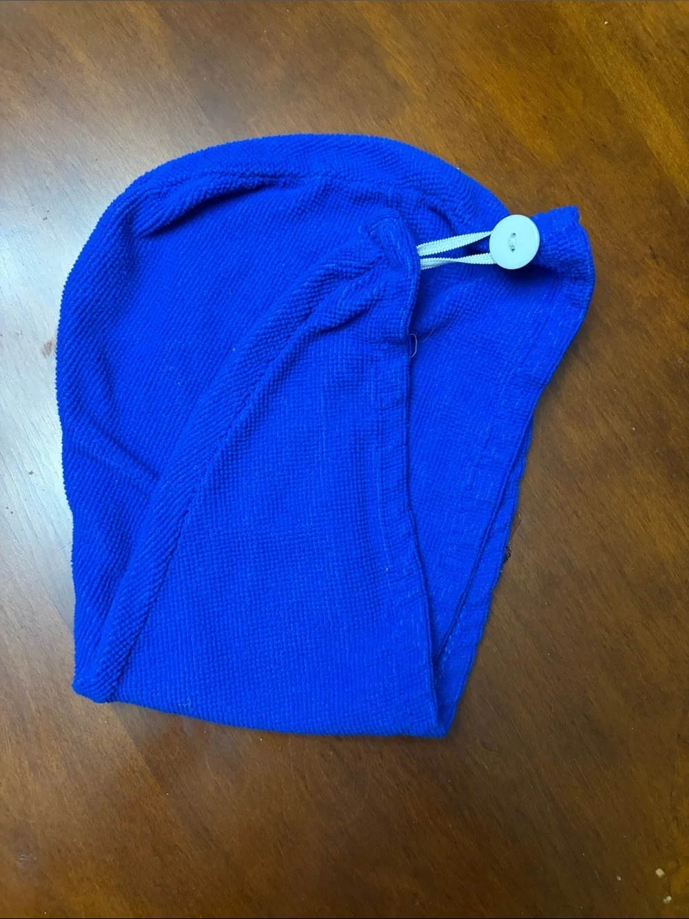 Kids Blue Hair Turban with Button Fasten for Quick Drying
